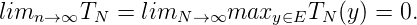 limn→ ∞TN  =  limN  →∞maxy  ∈ETN (y) = 0.
